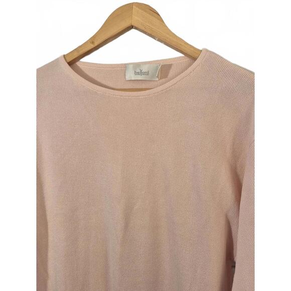 Belford Ladies 100% Silk Light Pin Crew Neck Pullover Sweater Long Sleeve - Picture 2 of 4